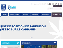 Tablet Screenshot of parkinsonquebec.ca